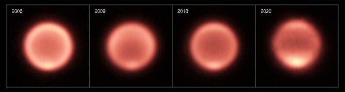 Imagens térmicas de Neptuno obtidas entre 2006 e 2020