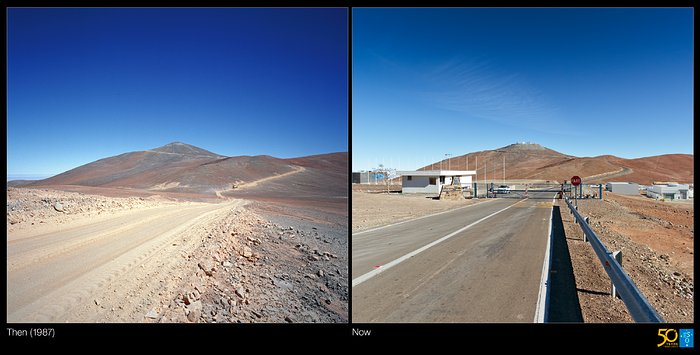 Desde um caminho de terra batida até ao observatório líder mundial (composição lado a lado)