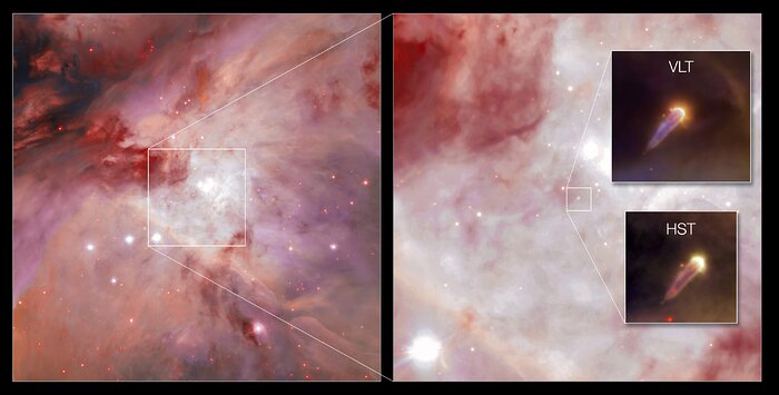 El joven objeto estelar de 177-341 W visto con el Hubble y el VLT