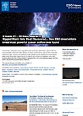 ESO Science Release eso1247fi - Mahtavin mustan aukon purkaus havaittu — Uudet ESO-havainnot paljastivat voimakkaimman koskaan havaitun kvasaarin ulosvirtauksen