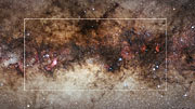 Infrarødt/synligt lys sammenligning af VISTAs gigapixel-billede af Mælkevejens centrum