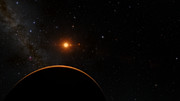Utsikt från planeten TRAPPIST-1f