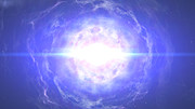 Animação de estrelas de neutrões coalescentes com explosão de quilonova no final