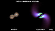 Neutron star merger seen in gravity and matter