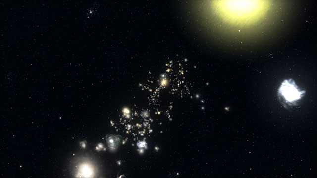 Estructura galáctica a siete mil millones de años-luz de distancia
