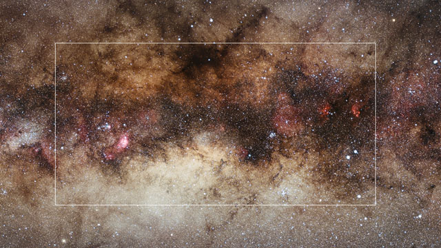 Infrared/visible light comparison of VISTA’s gigapixel view of the centre of the Milky Way