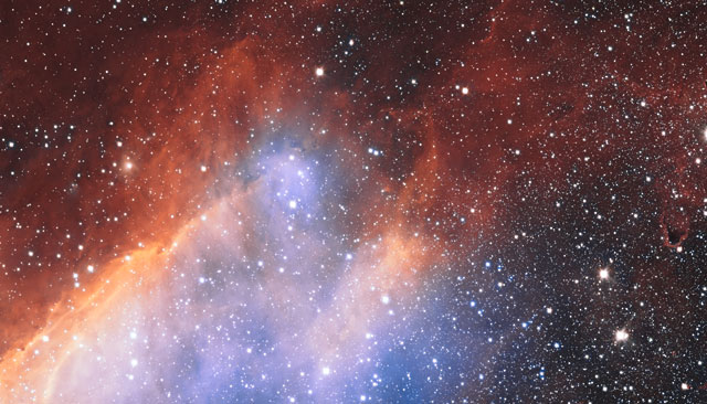 Mirando más de cerca a la Nebulosa del Camarón con el VST de ESO 