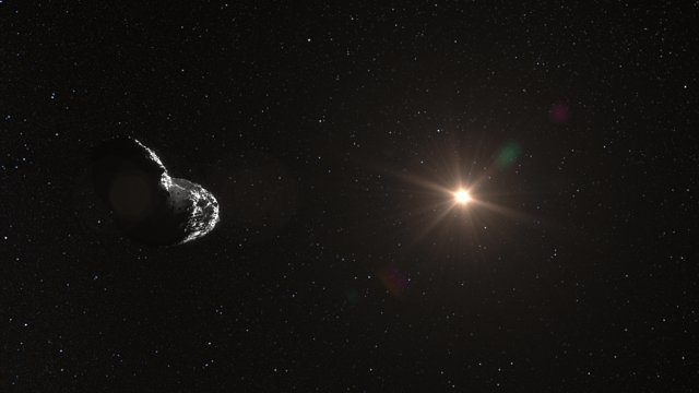 Asteroiden (25143) Itokawa enligt ESO:s rymdkonstnärer (animering)