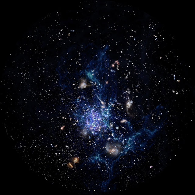 Artist’s impression of a protocluster forming in the early Universe (Fulldome)