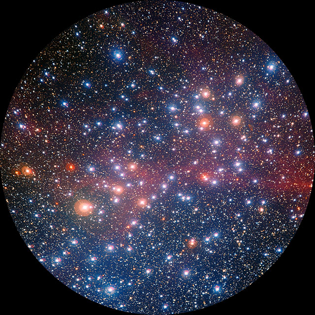 Ganzkuppelschwenk über Sternhaufen NGC 3532 