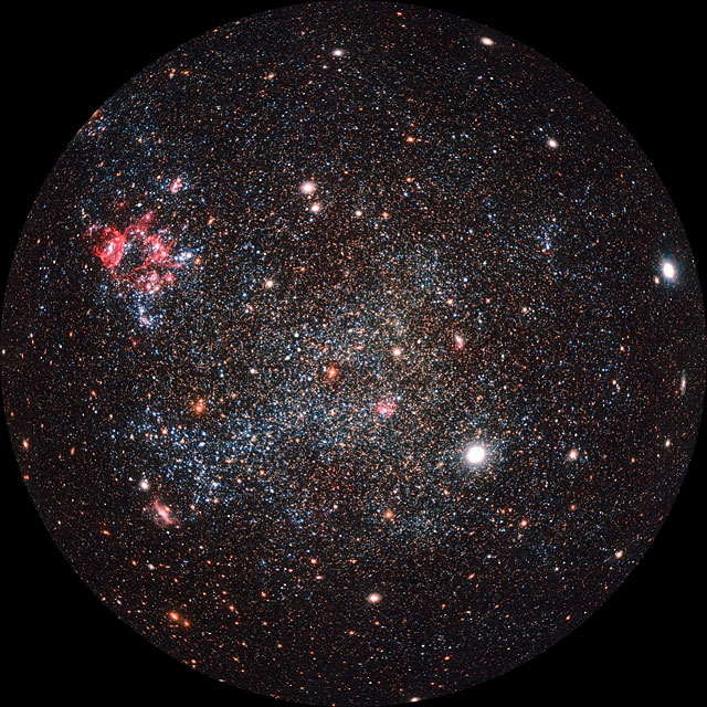 Koepelprojectie van het dwergstelsel IC 1613