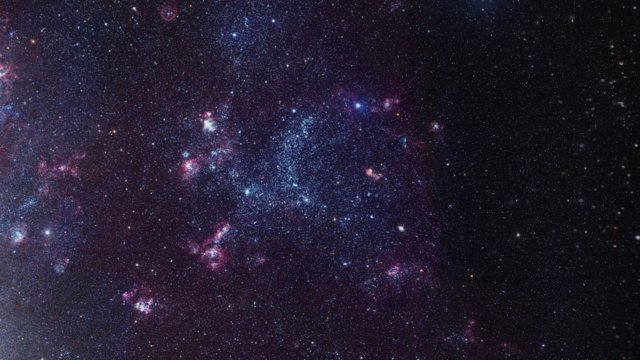 Zoom auf die leuchtende Gaswolke LHA 120-N55 in der Großen Magellanschen Wolke