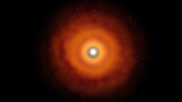 Ilustración del disco protoplanetario que rodea a V883 Orionis