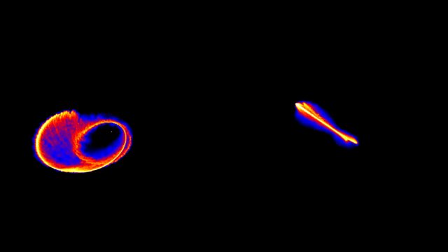 Supermassereiches Schwarzes Loch zerreißt Stern (Simulation)