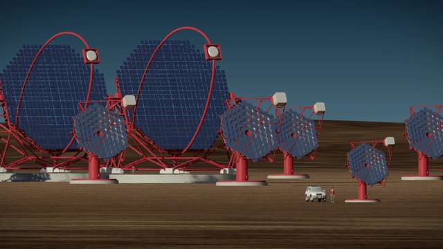 Cherenkov Telescope Array-South in operation (artist's impression)
