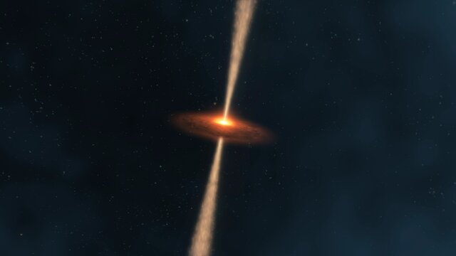 Artistic animation of a distant quasar surrounded by a gas halo