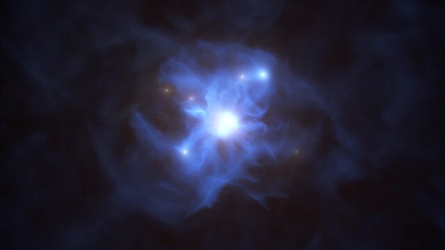 Animation des Netzes des supermassereichen schwarzen Lochs