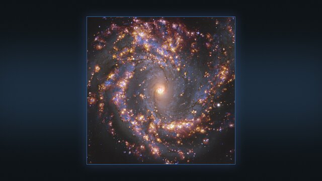 Několik pohledů na galaxii NGC 4303 - záběry VLT a ALMA