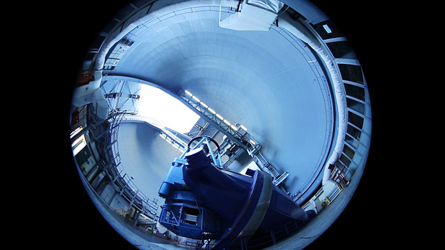 An unusual view of the ESO 3.6-metre telescope