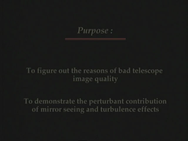 Telescope seeing effects