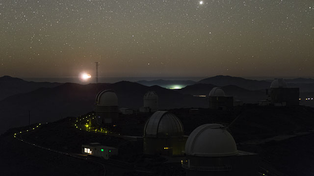 Moon sets over La Silla Observatory